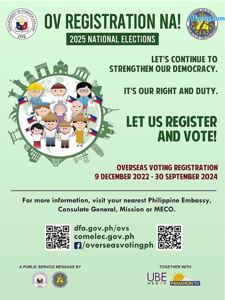 Registration For Overseas Filipinos Wishing To Vote In The 2025 ...